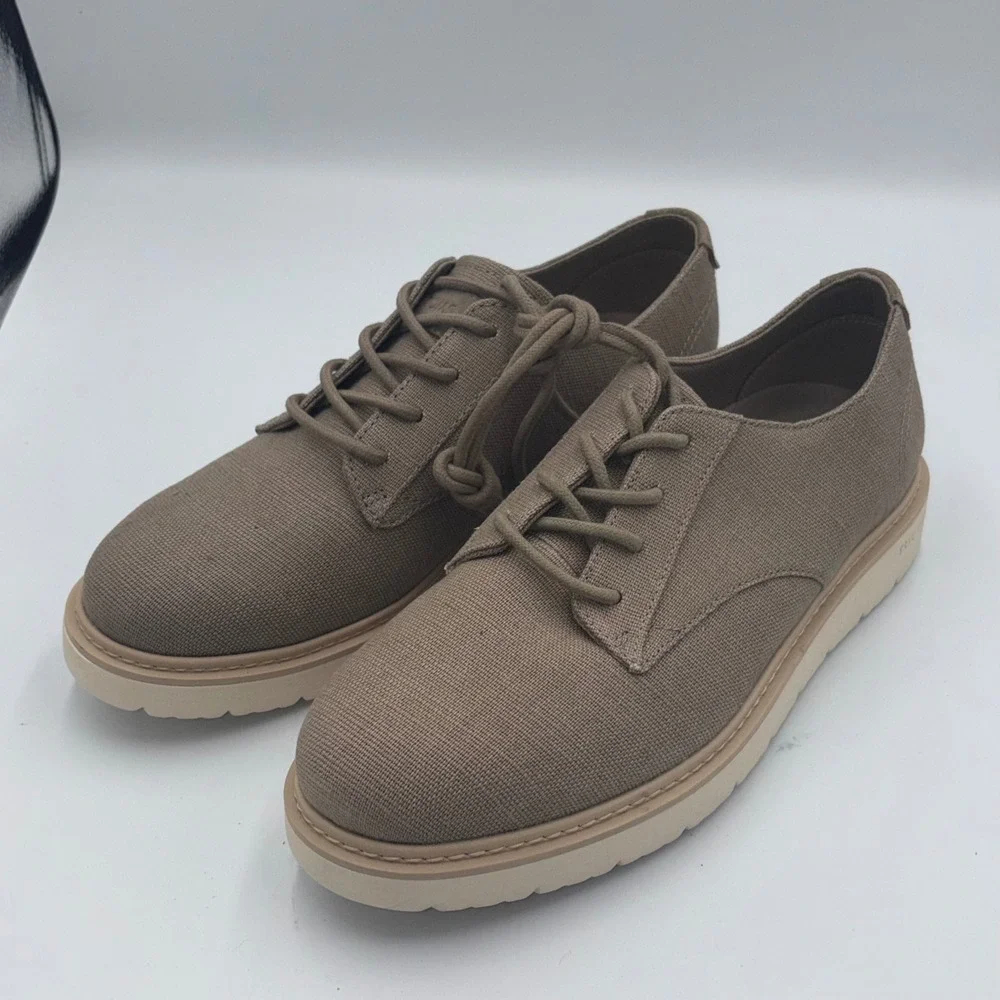 TOMS Mens Navi TRVL Lite Oxford Dune Heritage Canvas Tan Shoes 10020839 Size 9
